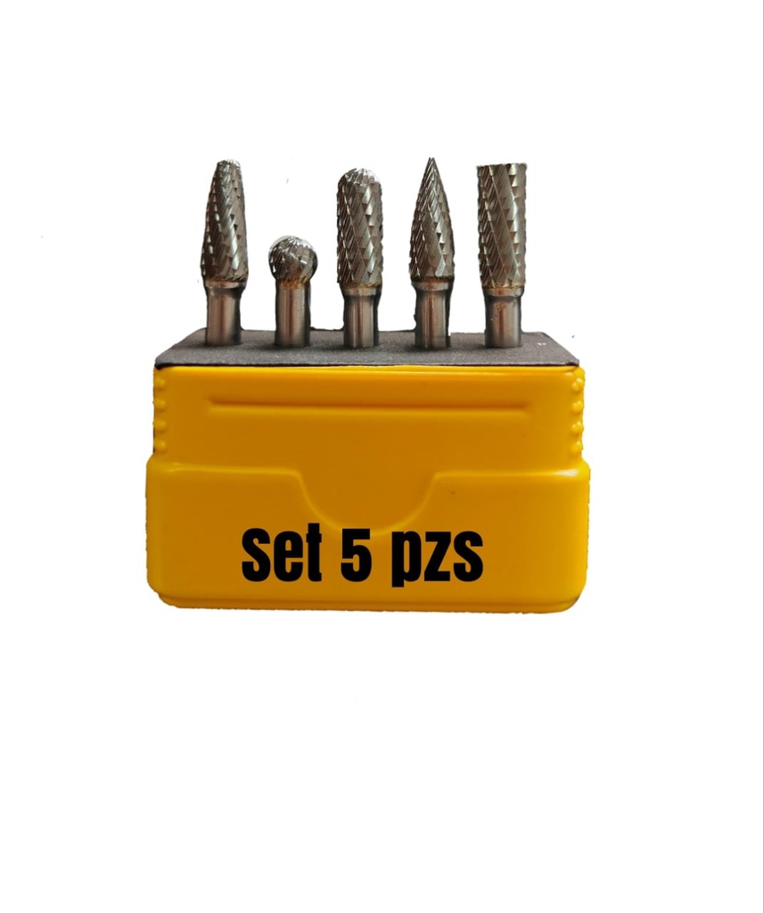 SET FRESAS TUNGSTENO (1/4) P/ METAL (C-08MM) 5 PZS
