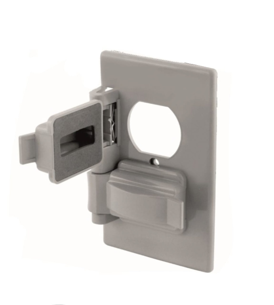 TAPA P/ TOMA REDONDA (2H + TAPA DE SEGURIDAD) BEIGE