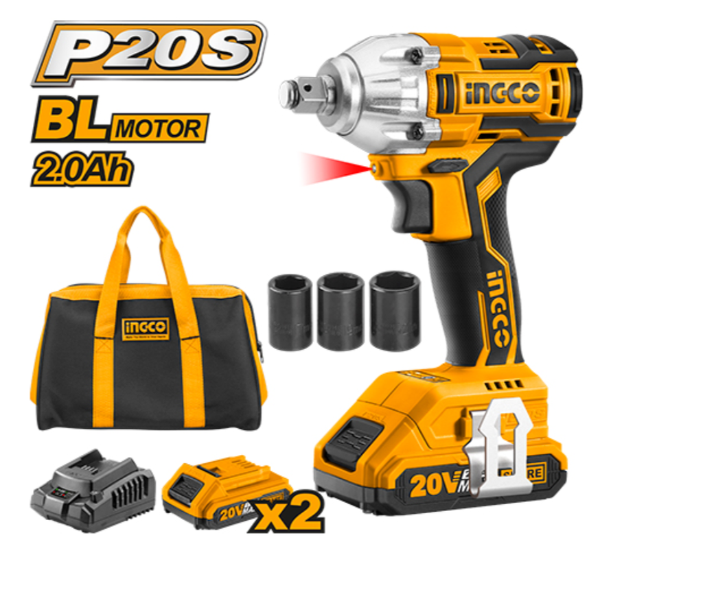 LLAVE  IMPACTO INALAMB 1/2 (320Nw-240Lf) 20V INGCO