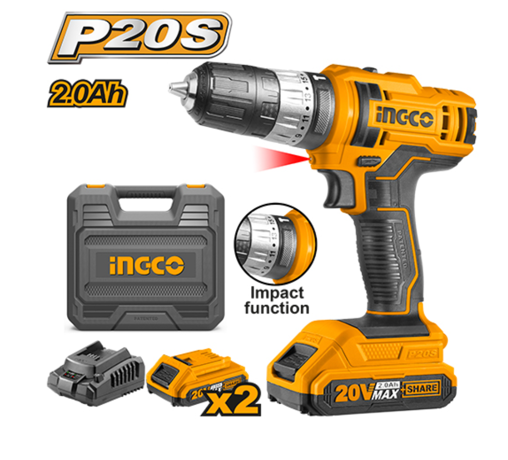 TALADRO  IMPACTO INALAMB 3/8 20V INGCO