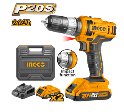 TALADRO  IMPACTO INALAMB 3/8 20V INGCO