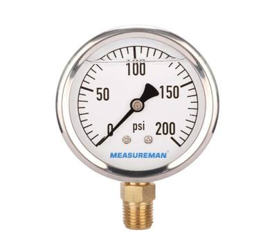 MANOMETRO  0-200psi C/ GLICERINA 
