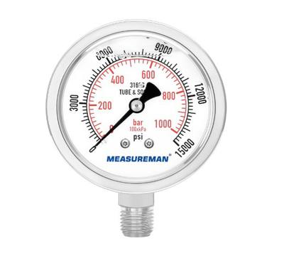 MANOMETRO  0-15.000psi C/ GLICERINA 