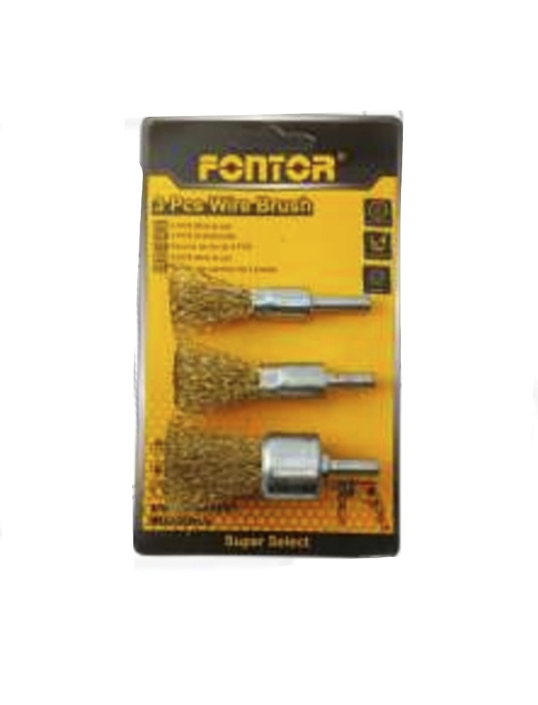 SET CEPILLOS C/BRONCE 3PZS P/ TALADRO