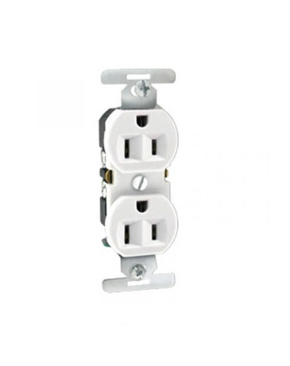TOMACORRIENTE DOBL EMPOTR S/ TAPA BLANCO