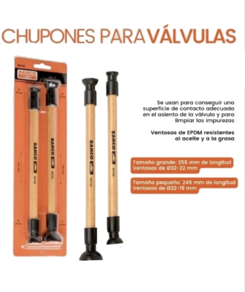 KIT CHUPONES P / VALVULAS (19mm-22mm-32mm) BAHCO