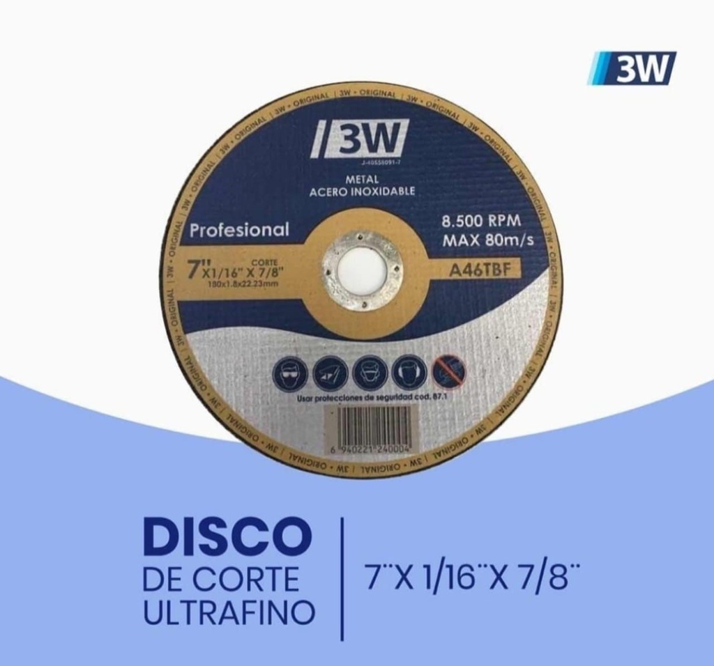 DISCO 7" CORTE E/FINO 3W-ABRACOL-STRUGGER