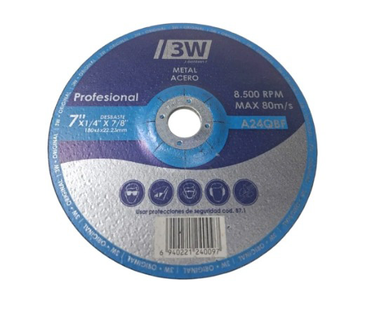 DISCO 7" DESBASTE 3W-ABRACOL-STRUGGER