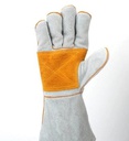 [SE-P1195] GUANTE 16" CARNAZA (C/MATACH) GRIS-AMARILLO