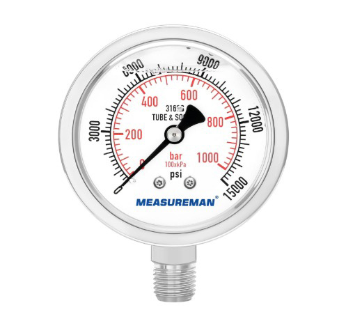 MANOMETRO  0-15.000psi C/ GLICERINA 