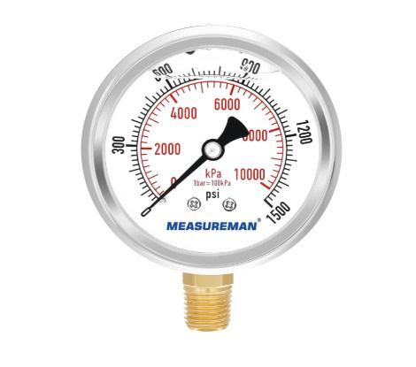 MANOMETRO  0-1.500psi C/ GLICERINA 