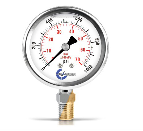 MANOMETRO  0-1.000psi C/ GLICERINA 
