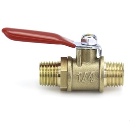 [GASOLINA / LLAVE / PASO] LLAVE  BOLA NPT MACHO-MACHO 1/4*1/4" (PASO RAPIDO)