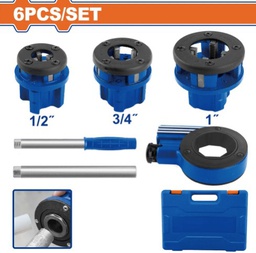 [WJK1D31 / 810239 / ROSCAR] JGO TARRAJAS TUBERIA PVC-METAL (1/2-3/4-1") WADFOW