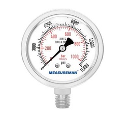 [SE-P1639] MANOMETRO  0-15.000psi C/ GLICERINA 