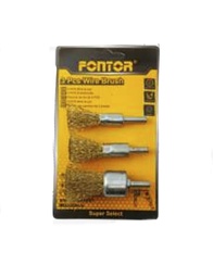 [SE-P2388] SET CEPILLOS C/BRONCE 3PZS P/ TALADRO