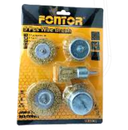 [WB5001 / JUE-033] SET CEPILLOS C/BRONCE 5PZS P/ TALADRO