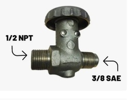[PAS-03 / IP-202 / GAS / DOMESTICO] VALVULA PROPANO M 3/8 FLARE x 1/2 MNPT