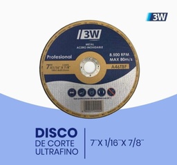 [46T / 174834 / EFINO / DISFIN / 240004 / 6TBF / EFIN] DISCO 7" CORTE E/FINO 3W-ABRACOL-STRUGGER