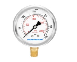 [RELOJ / MA036 /] MANOMETRO  0-300psi C/ GLICERINA 