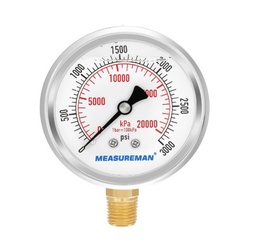 [MA077 / RELOJ] MANOMETRO  0-3.000psi C/ GLICERINA 